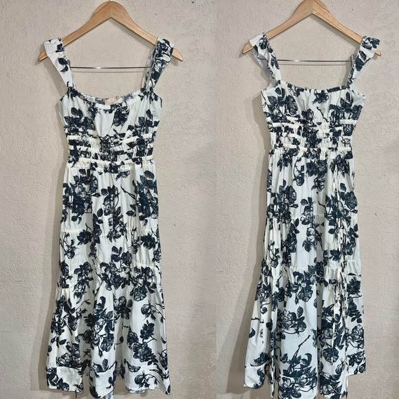 Brock Collective | Prisca Shirred Floral-Print Cotton-Poplin Dress - Picture 4 of 6